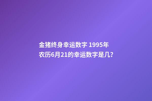 金猪终身幸运数字 1995年农历6月21的幸运数字是几？-第1张-观点-玄机派